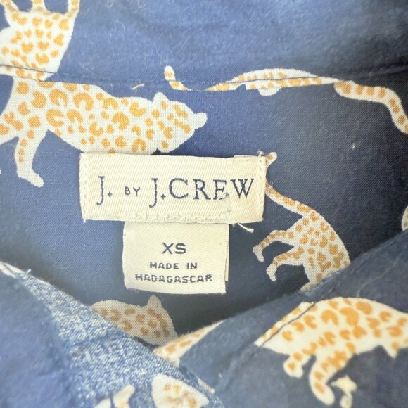 J.Crew Cheetah Print 100% Cotton Button-Down Shirt XS - Picture 3 of 8